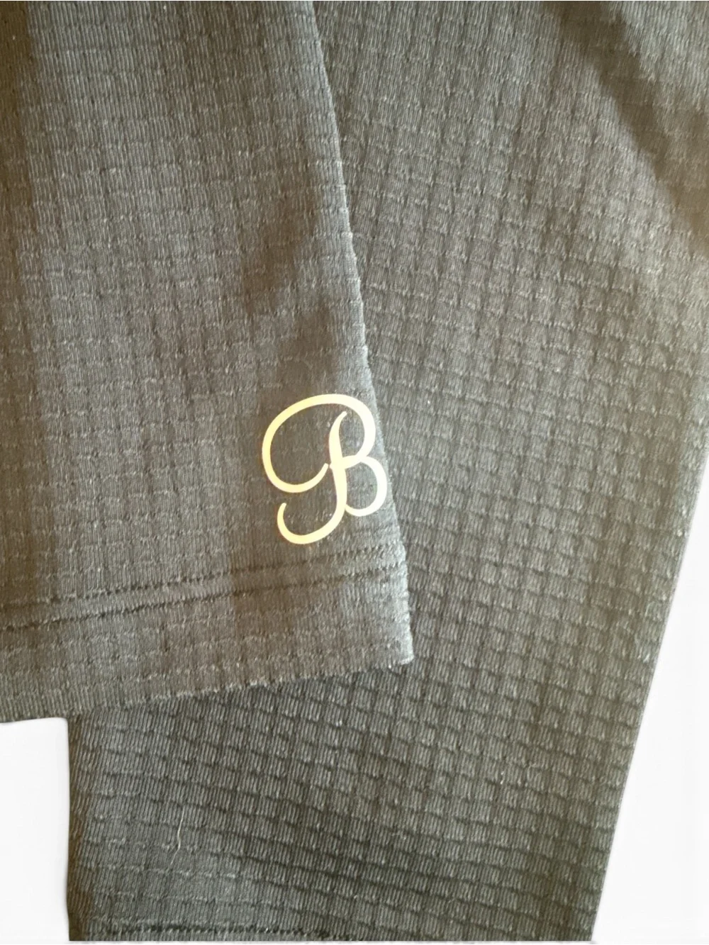 NWOT - Bombshell Sportswear Leggings Gray and Black Striped Scrunch Butt Detail
